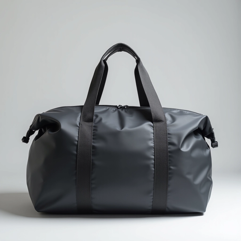 Charcoal grey convertible duffle bag functioning as backpack for weekend travel